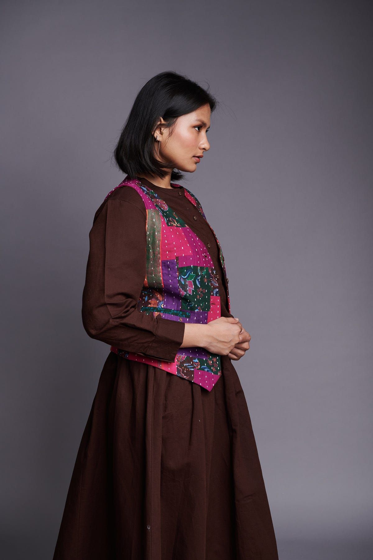 Co-Linen Patchwork Kantha Waistcoat - image 6