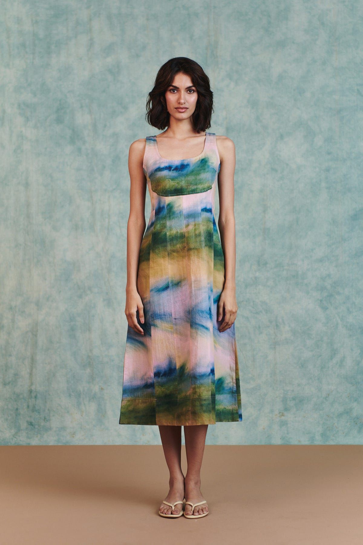 Prism Co-Linen Panelled Dress - image 1