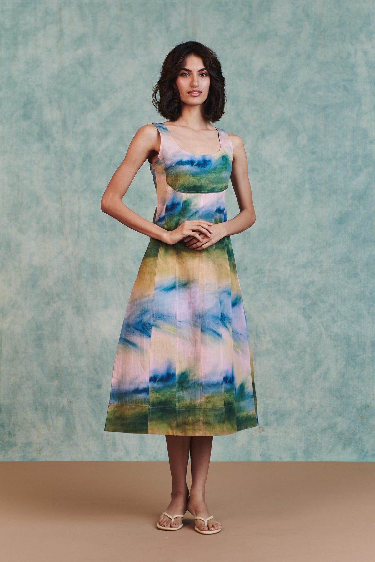 Prism Co-Linen Panelled Dress - image 5