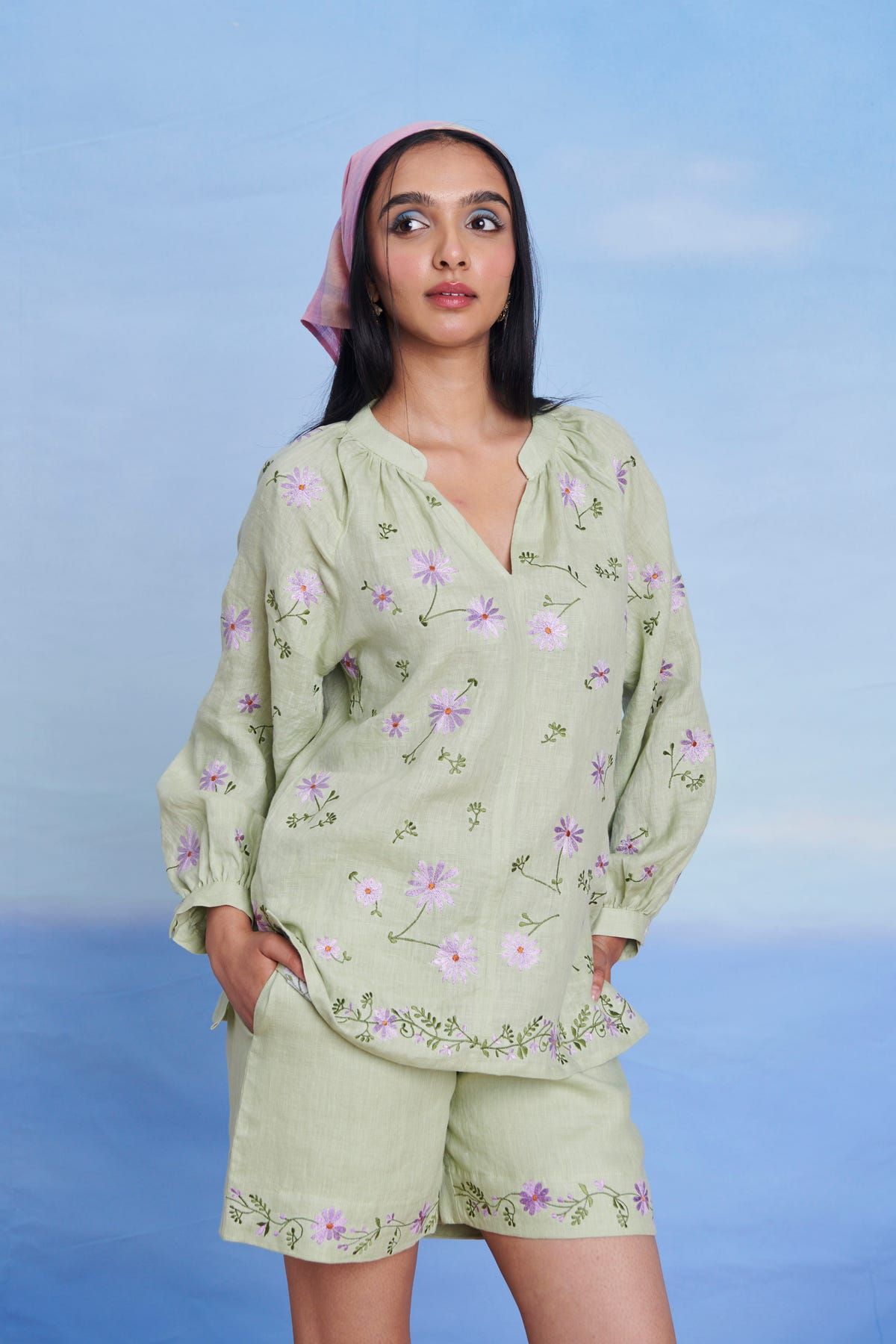 Pista Linen Billow Shorts Set - image 5
