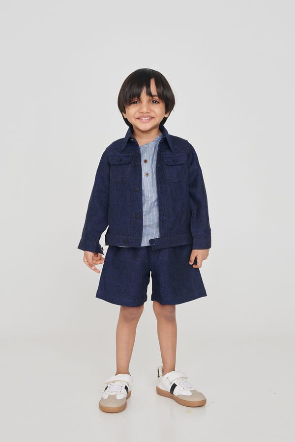 Saphed — Neel Linen Denim Boys Shorts