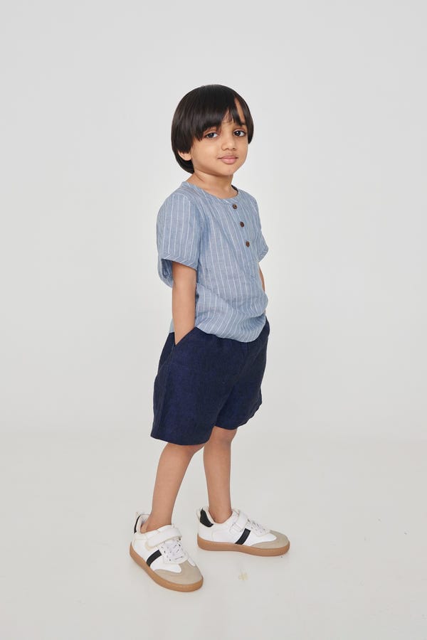 Saphed — Neel Linen Denim Boys Shorts