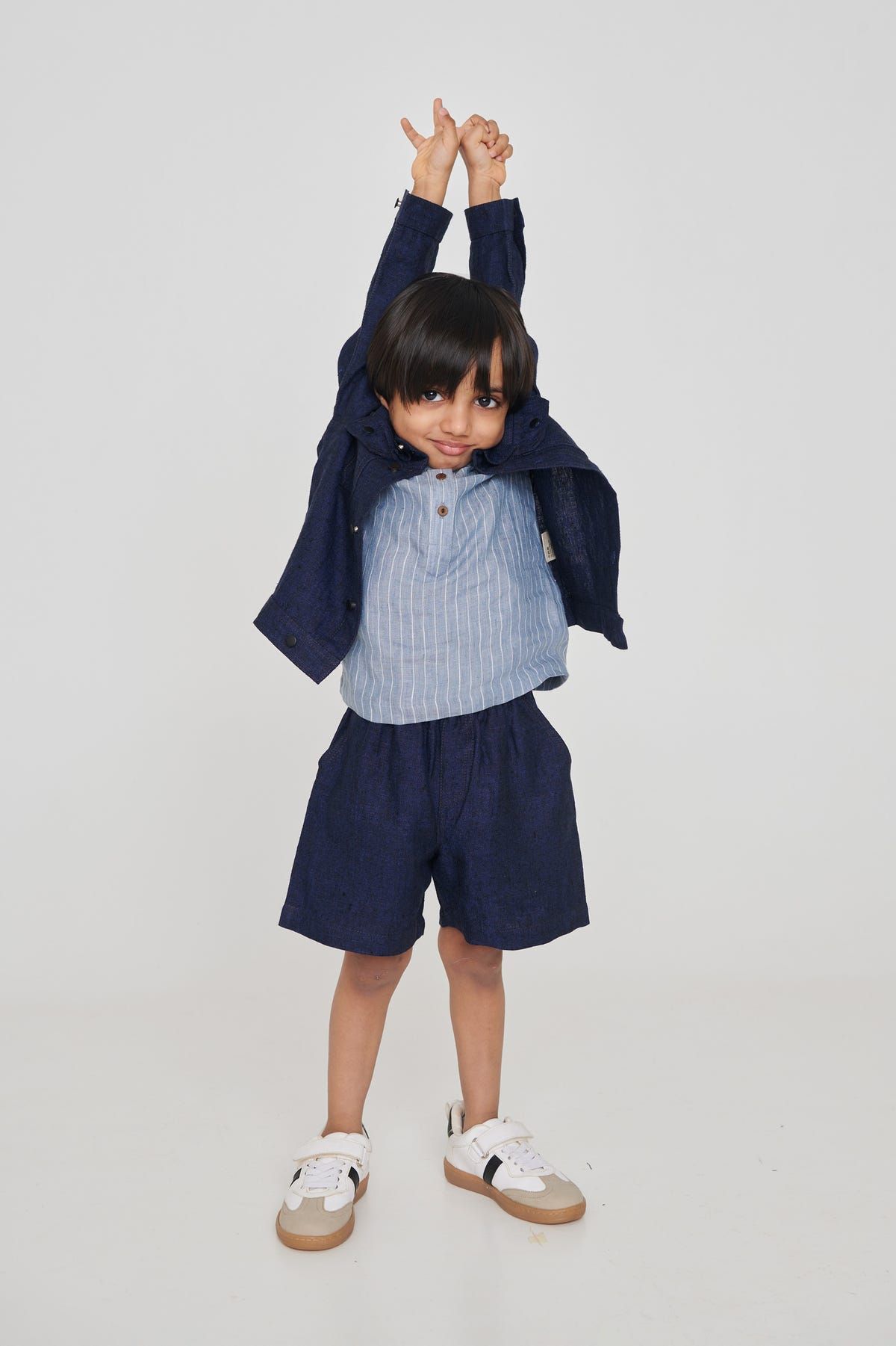Neel Linen Denim Boys Shorts - image 3