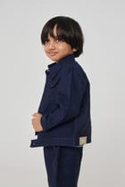 Neel Linen Denim Boys Shorts view 5