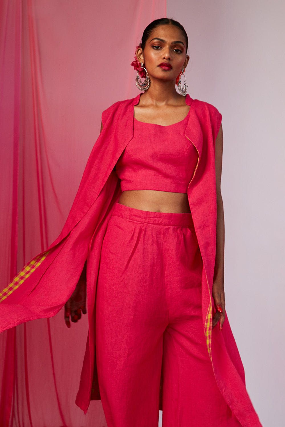 Rani Linen Cape Palazzo Set - Sale - image 2