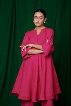 Rani Linen Pheran Kurta Set - Sale view 2