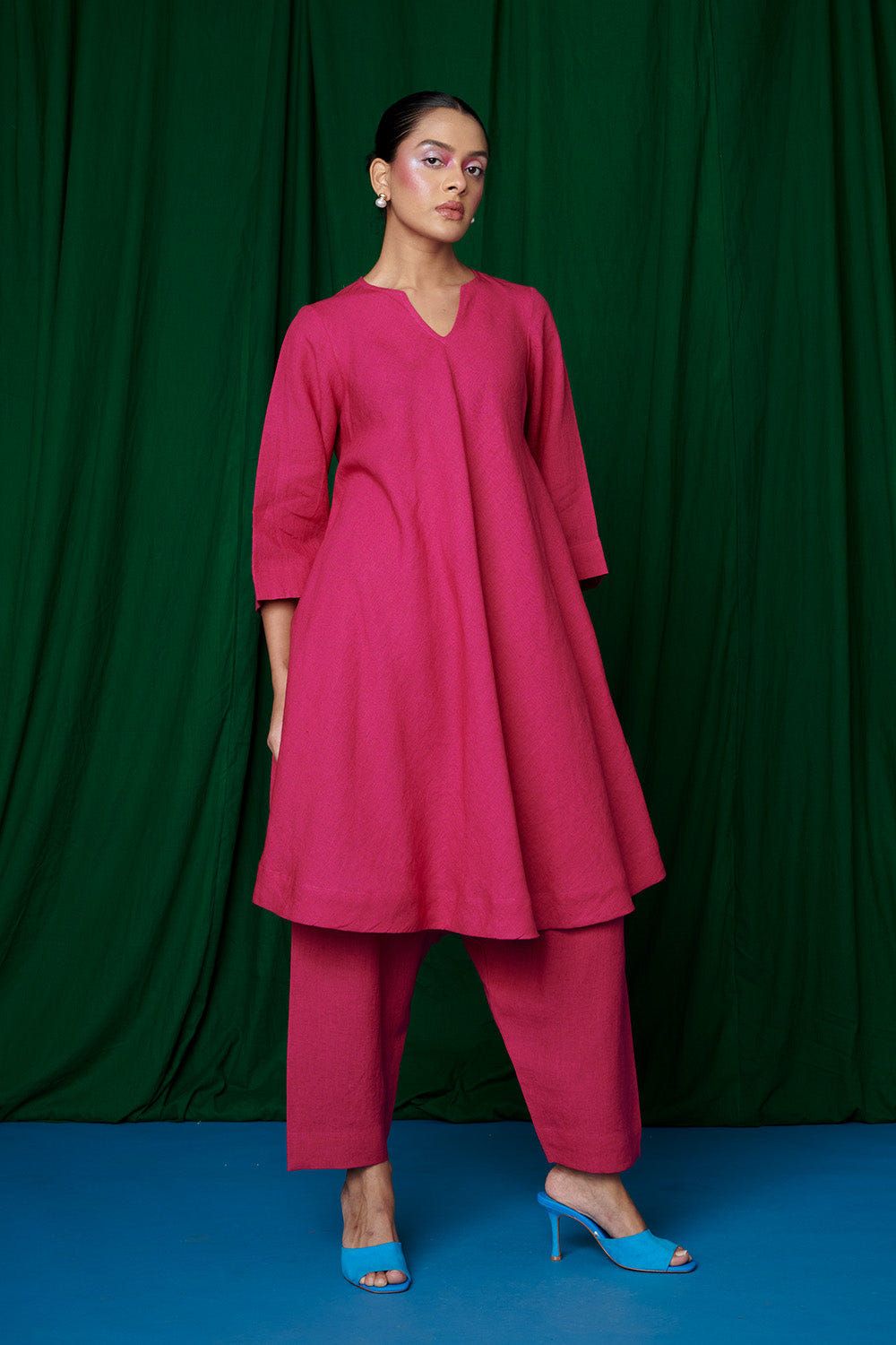 Rani Linen Pheran Kurta Set - Sale - image 3