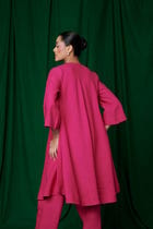 Rani Linen Pheran Kurta Set - Sale view 4