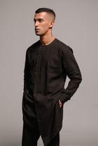 Kohl Linen Men's Side Open Kurta Set view 1