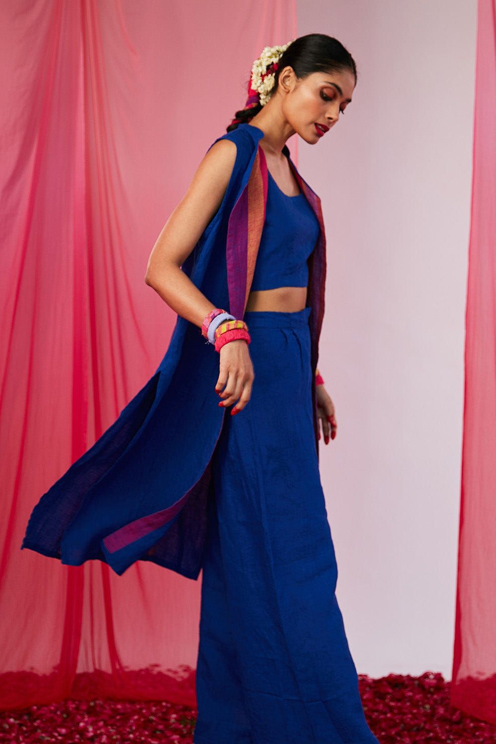 Neelam Linen Cape Palazzo Set - Sale - image 2