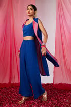 Neelam Linen Cape Palazzo Set - Sale view 4