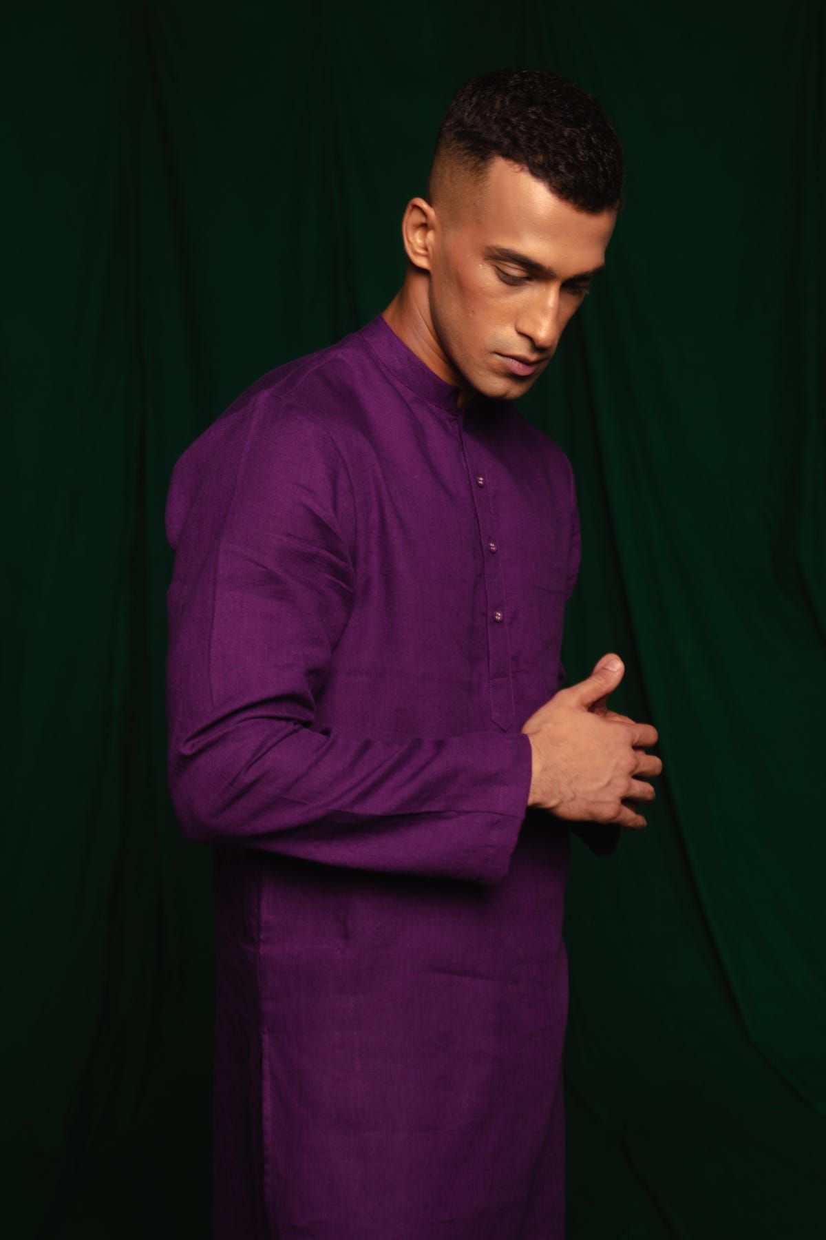 Violet Linen Men's Classic Kurta Set - image 1