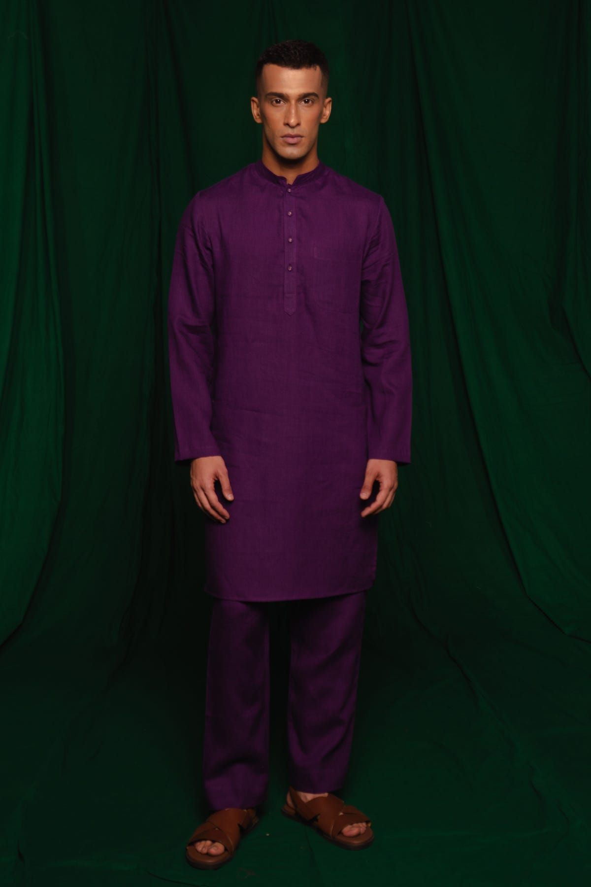 Violet Linen Men's Classic Kurta Set - image 2