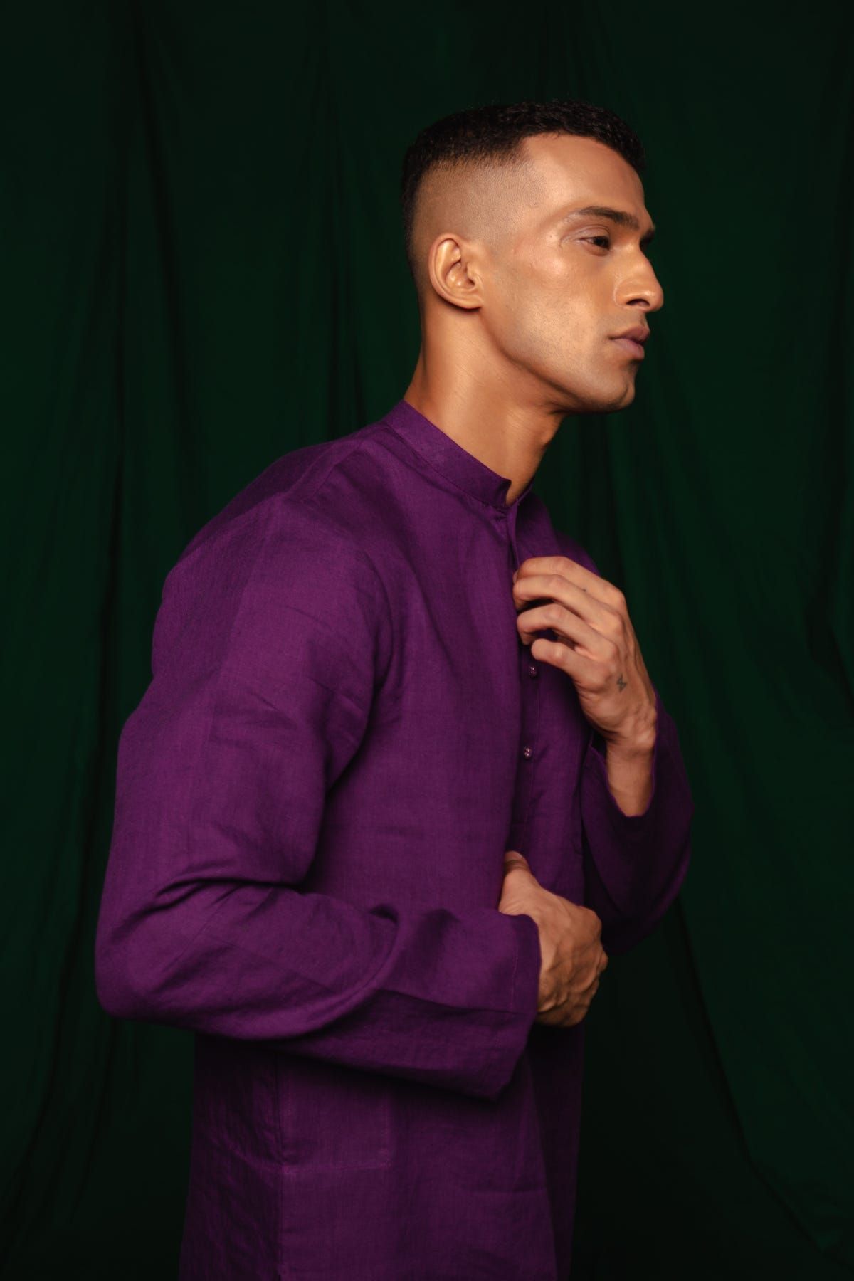 Violet Linen Men's Classic Kurta Set - image 7