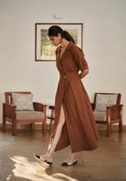 Mocha Co-Linen Wrap Dress - Sale view 3