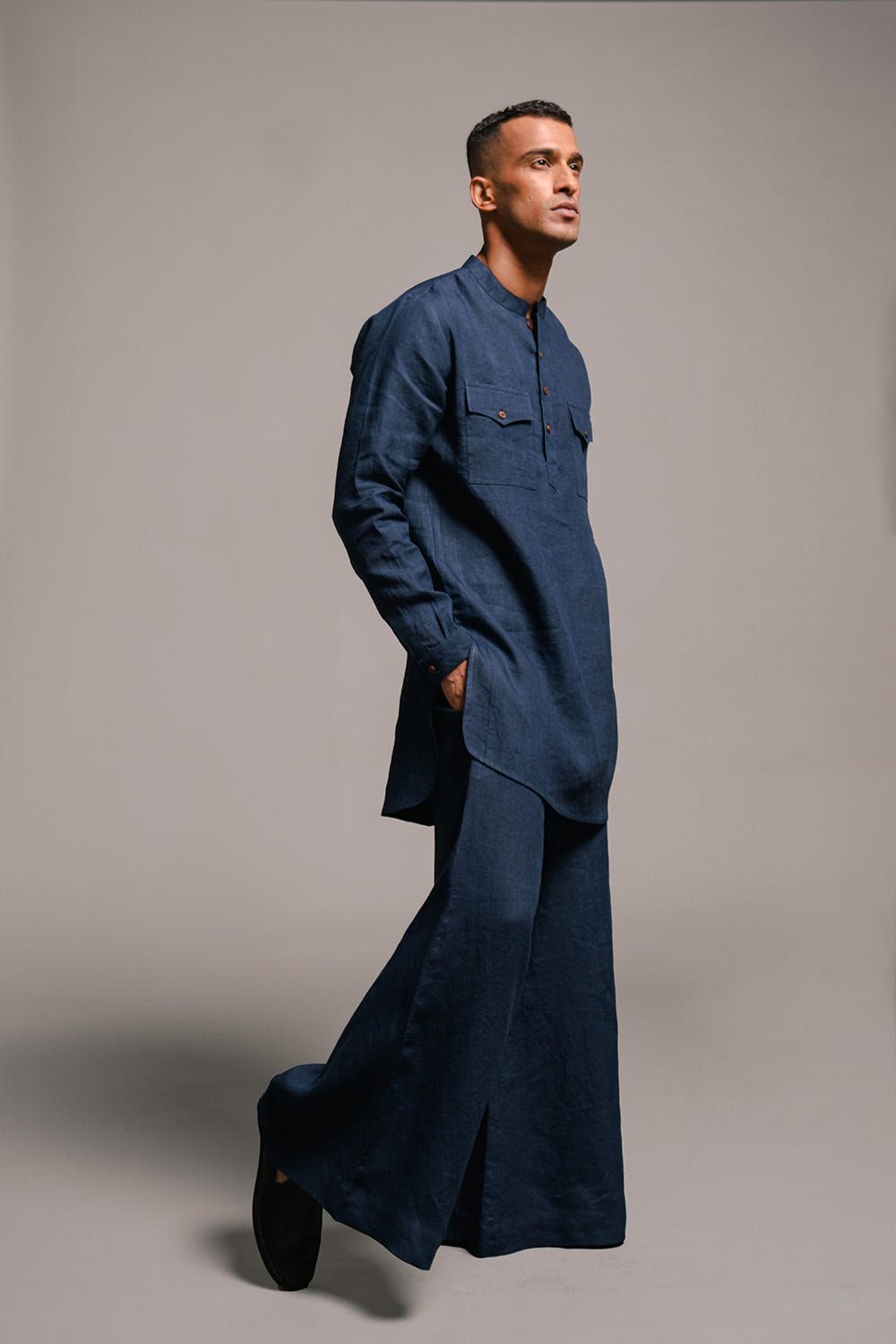Indigo Linen Men's Saif Kurta Set - image 4