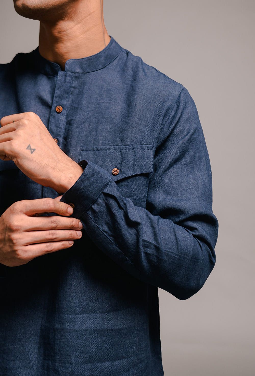 Indigo Linen Men's Saif Kurta Set - image 8