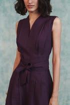 Plum Linen Sculpted Jumpsuit view 6