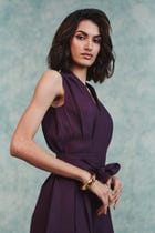 Plum Linen Sculpted Jumpsuit view 10