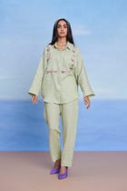 Pista Linen Oversized Flared Shirt Set view 6