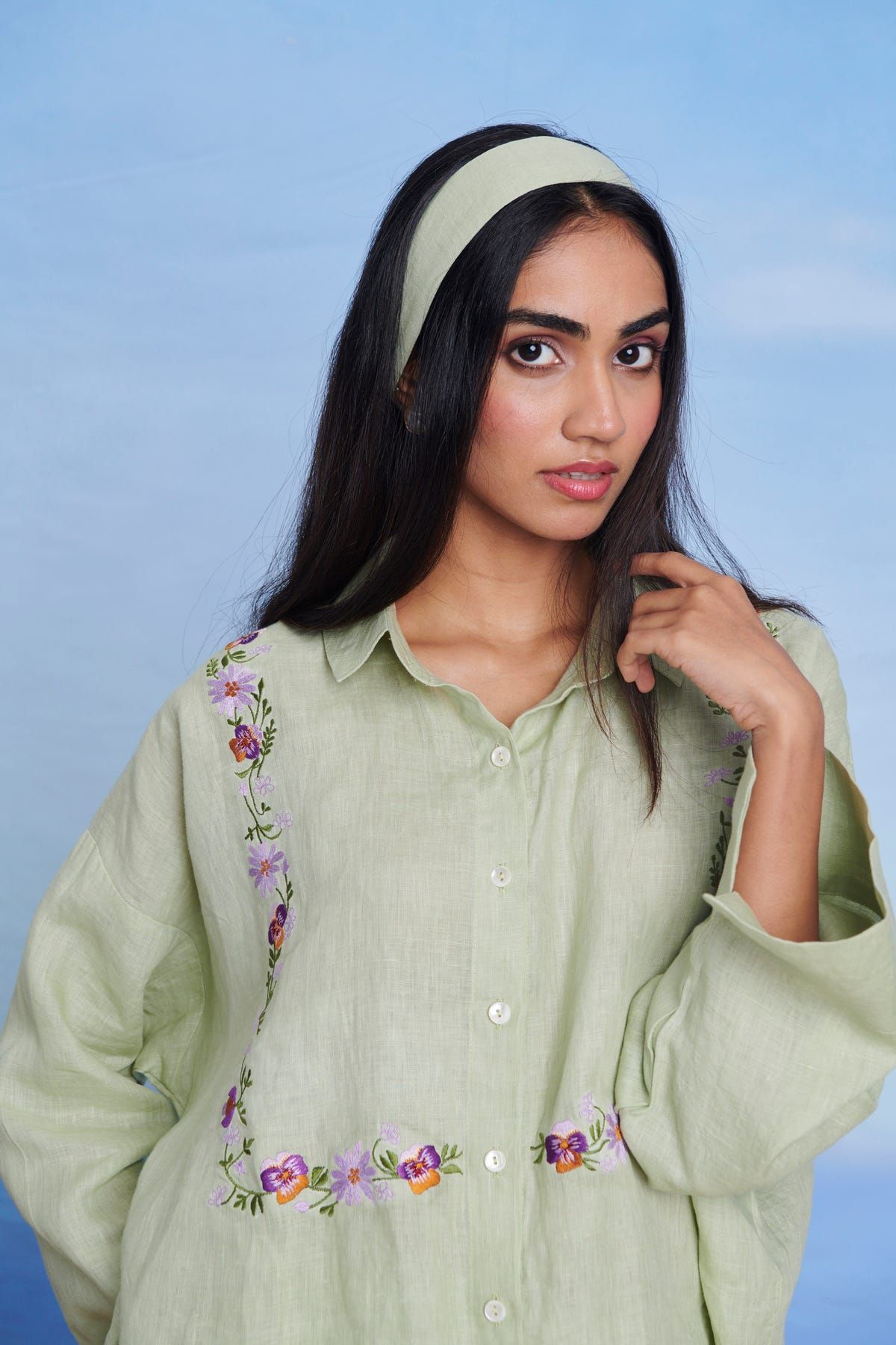 Pista Linen Oversized Flared Shirt Set - image 7