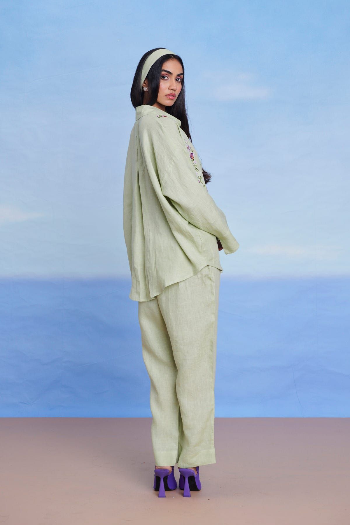 Pista Linen Oversized Flared Shirt Set - image 10