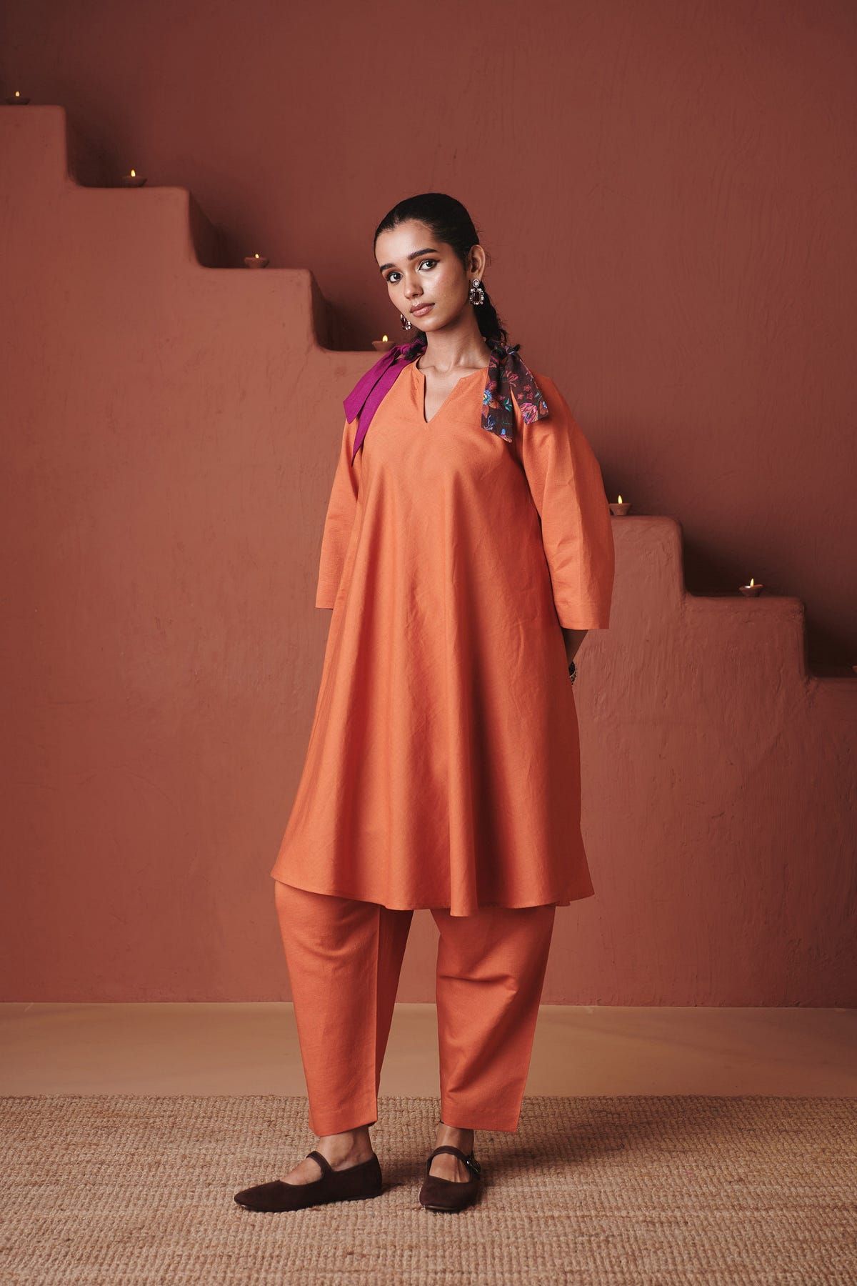 Marigold Co-Linen Pheran Kurta Set - image 1