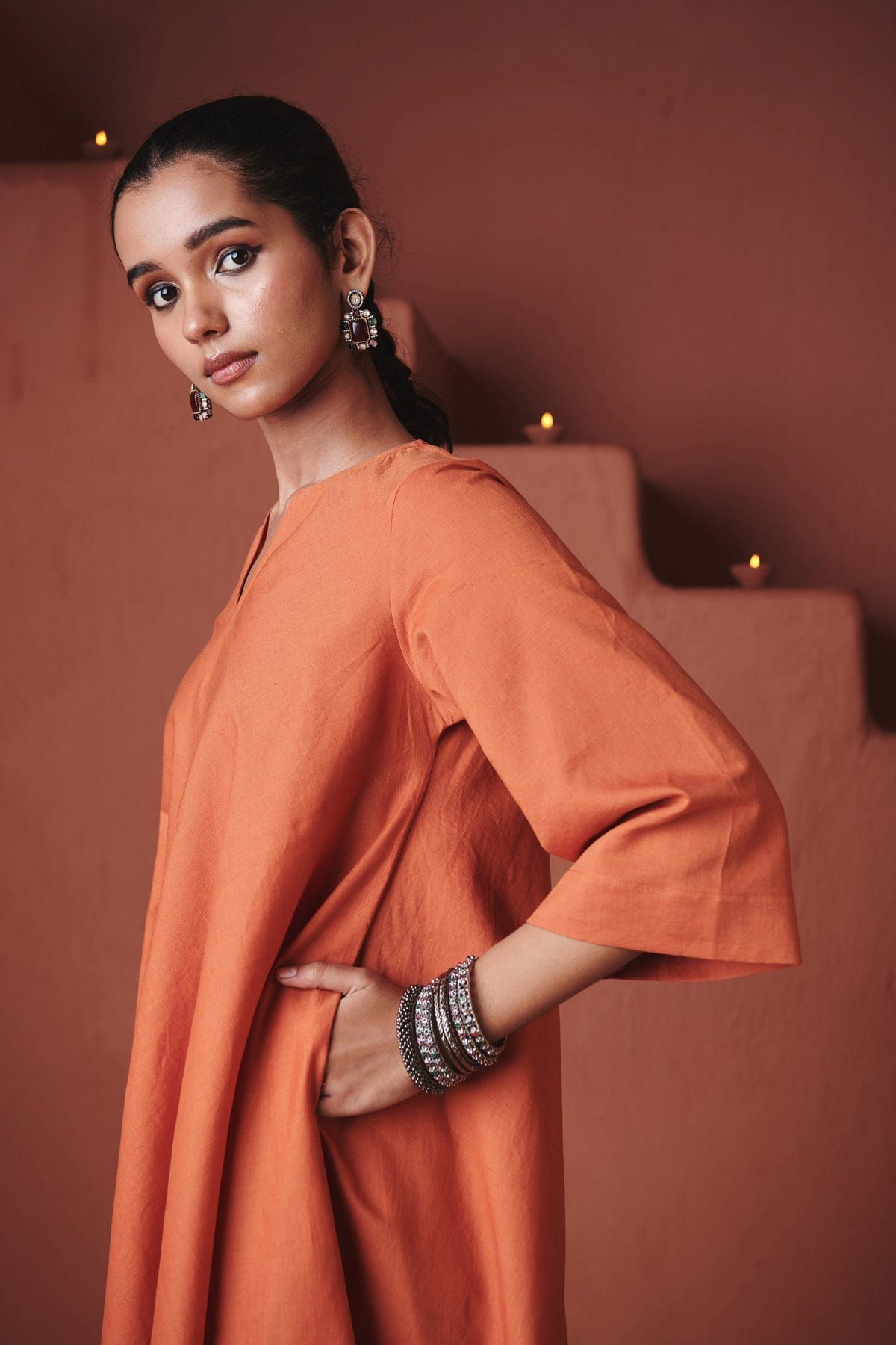 Marigold Co-Linen Pheran Kurta Set - image 5
