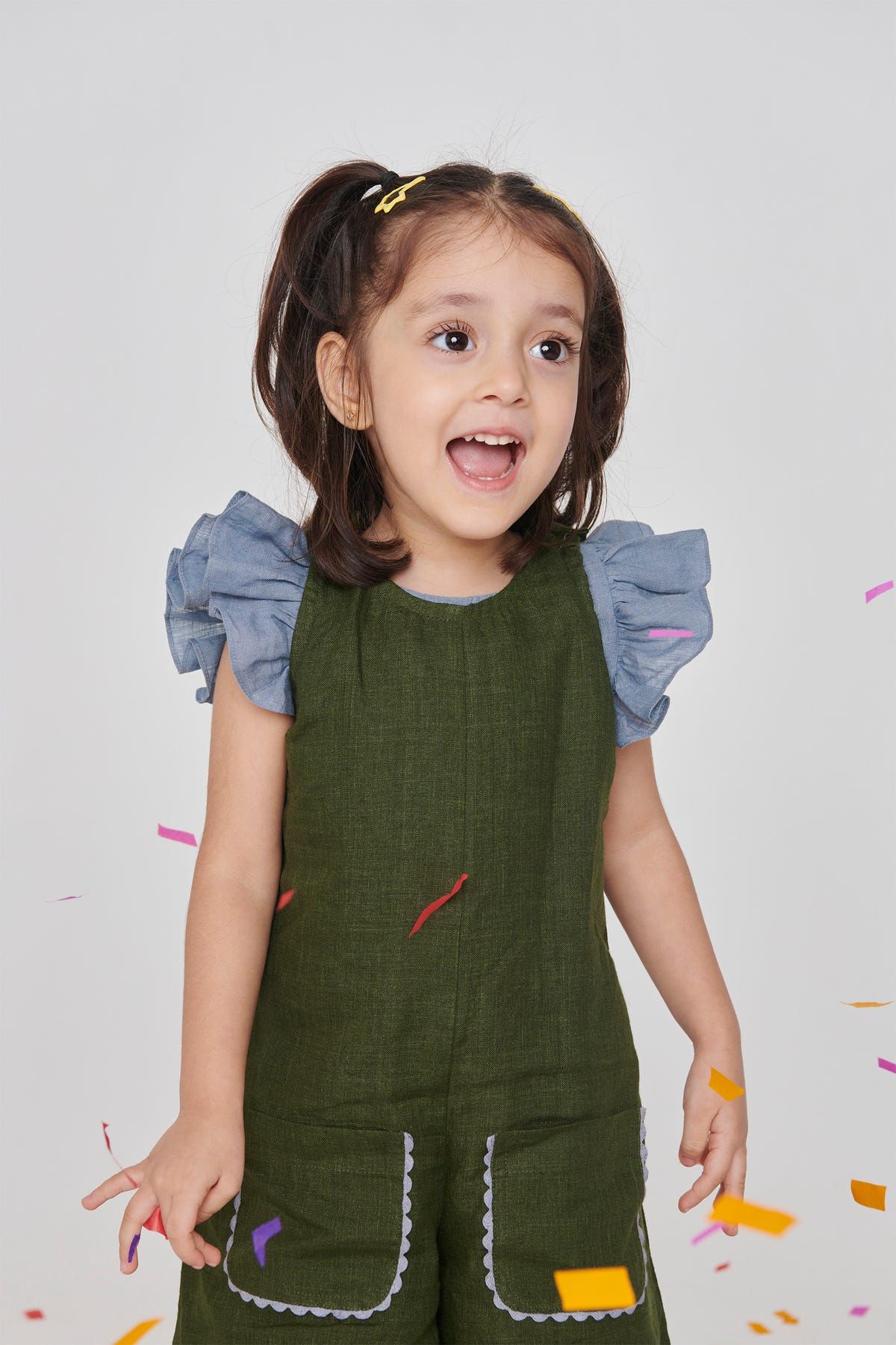 Sky Linen Girls Frill Top - image 1