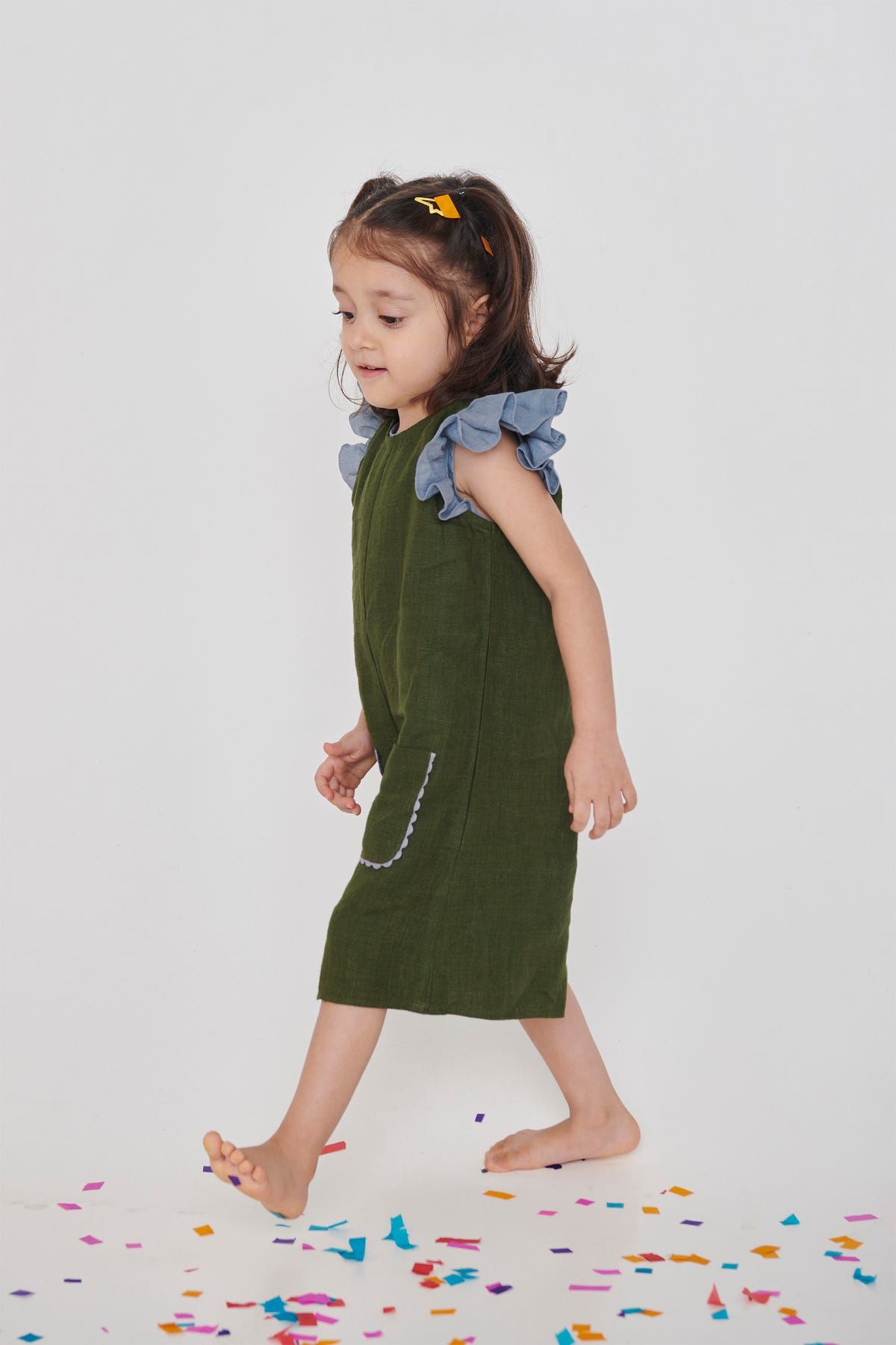 Sky Linen Girls Frill Top - image 2