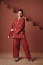 Brick Co-Linen Farsi Kurta Set view 7