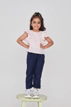 Fleur Linen Girls Frill Top view 2