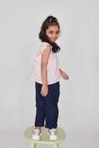 Fleur Linen Girls Frill Top view 5