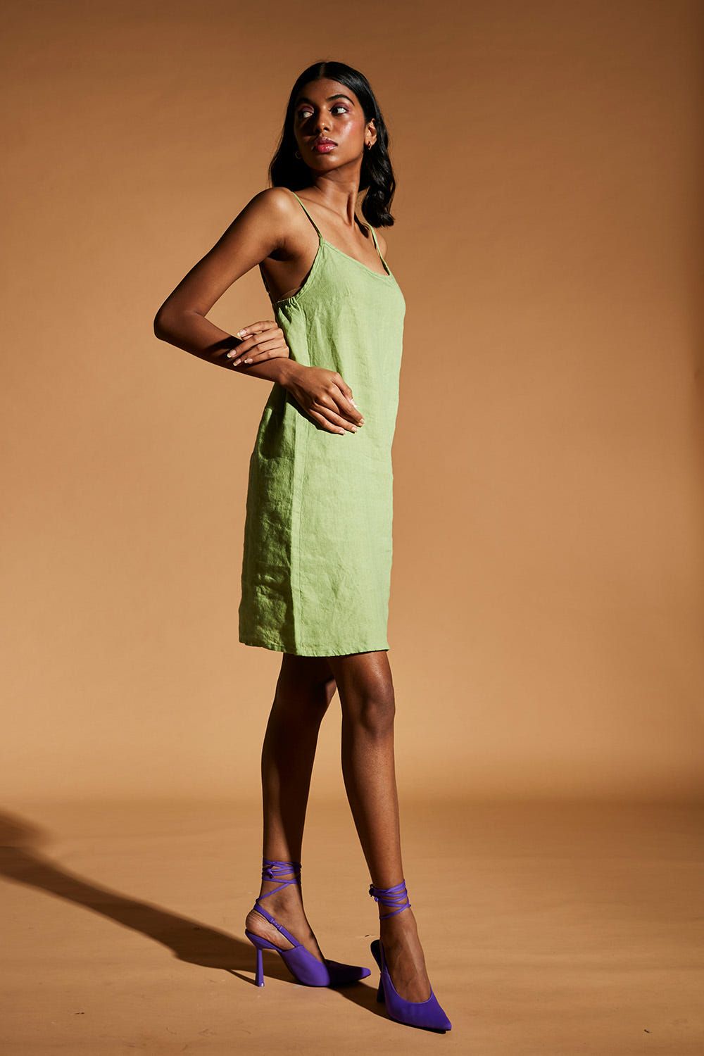 Pista Linen Slip Dress - image 1