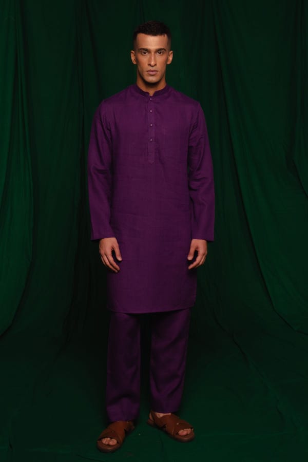 Saphed — Violet Linen Men's Pyjama Pants