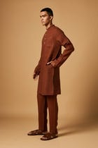 Cinnamon Linen Men's Classic Kurta view 3