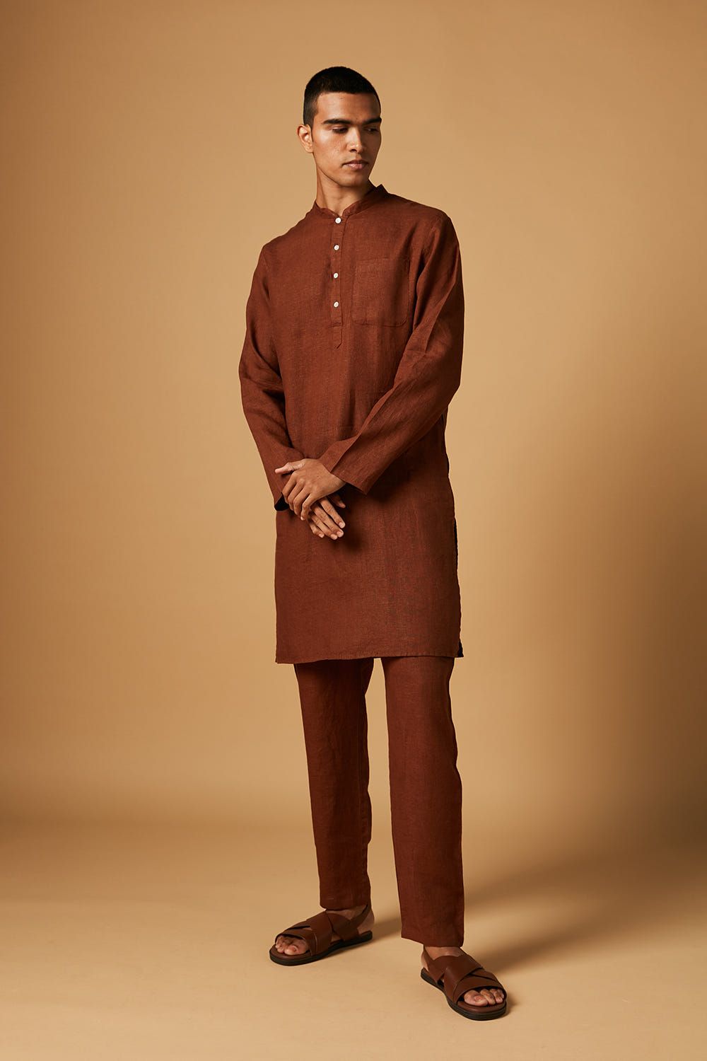 Cinnamon Linen Men's Classic Kurta - image 6