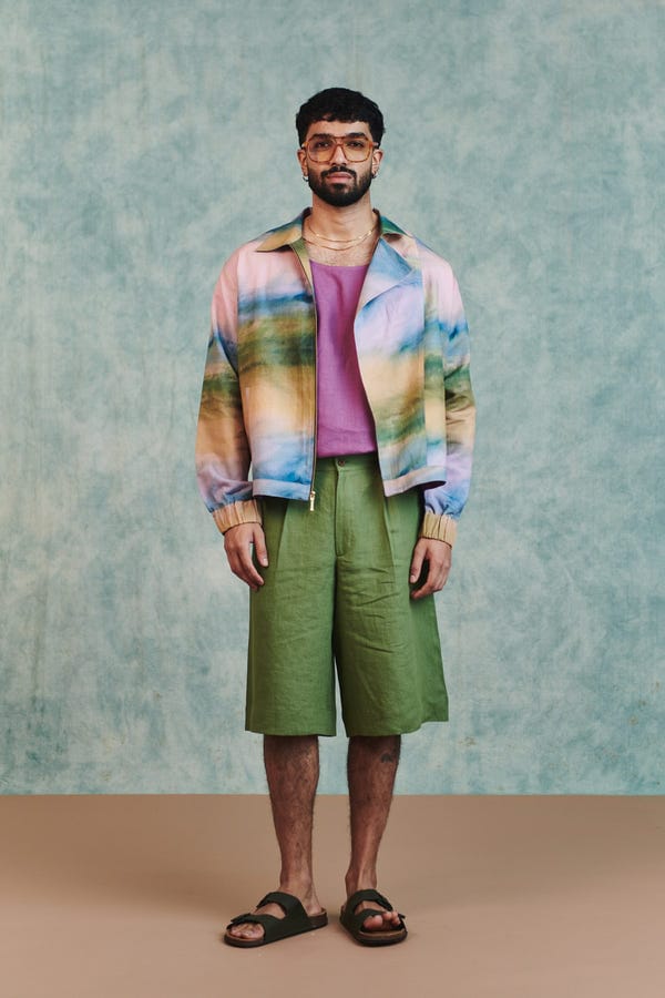 Saphed — Prism Co-Linen Men's Flap Jacket