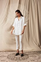 Taj Co-Linen Oversized Flared Shirt Set view 6
