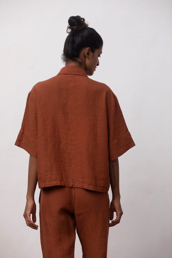 Saphed — Cinnamon Linen Women's Pyjama Set