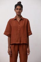 Cinnamon Linen Women's Pyjama Set view 3