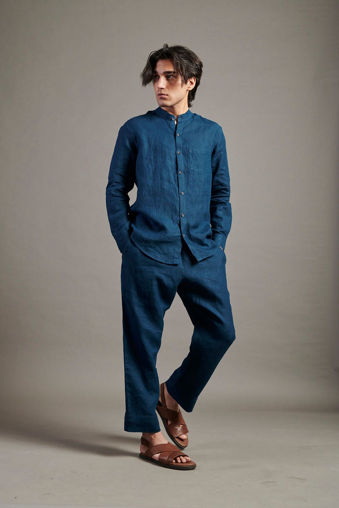 Indigo Linen Men's Lounge Pants - image 3