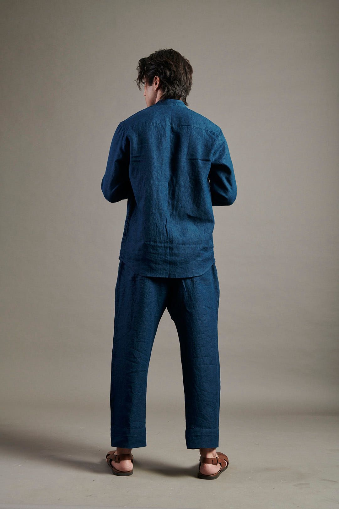 Indigo Linen Men's Lounge Pants - image 4
