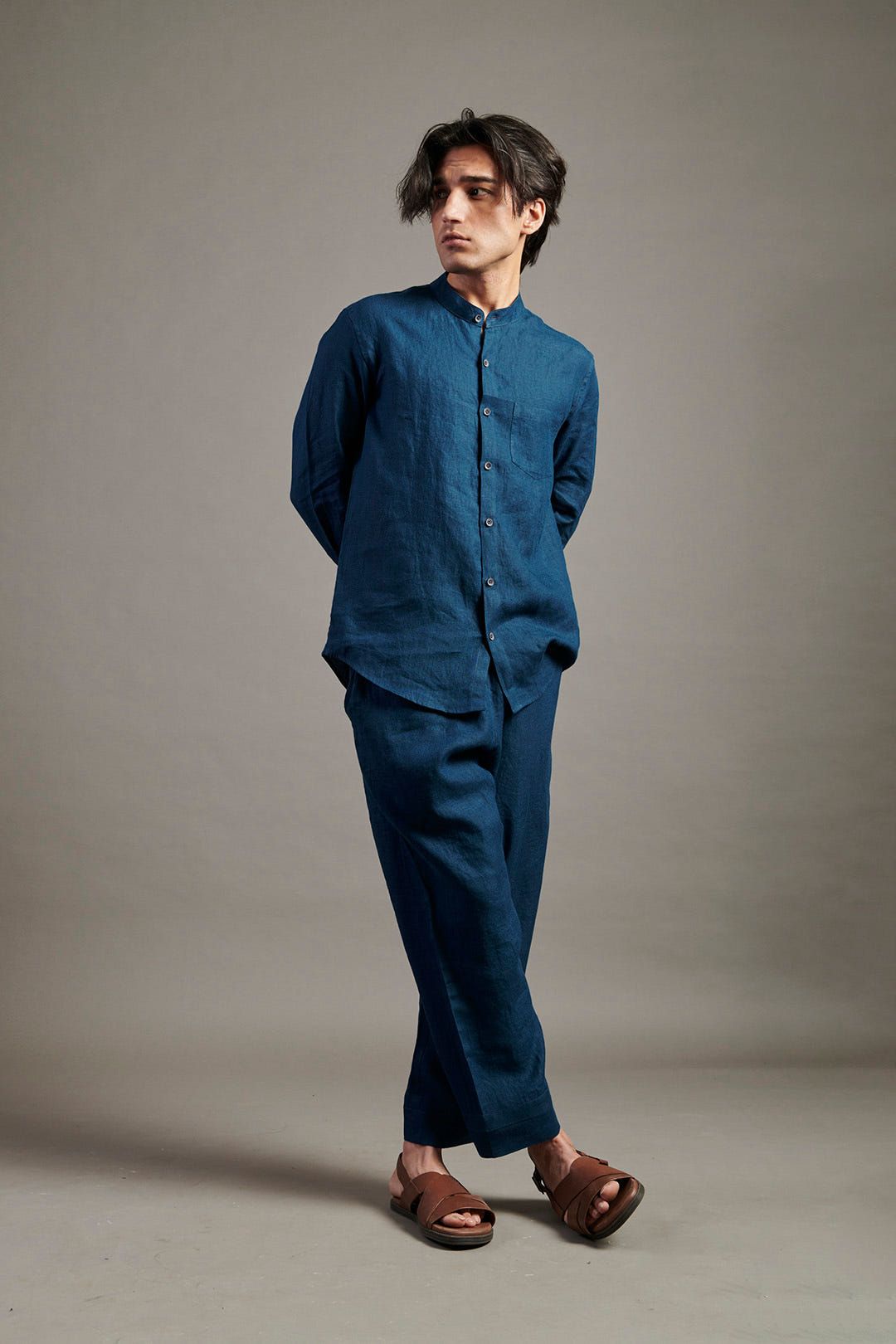 Indigo Linen Men's Lounge Pants - image 5