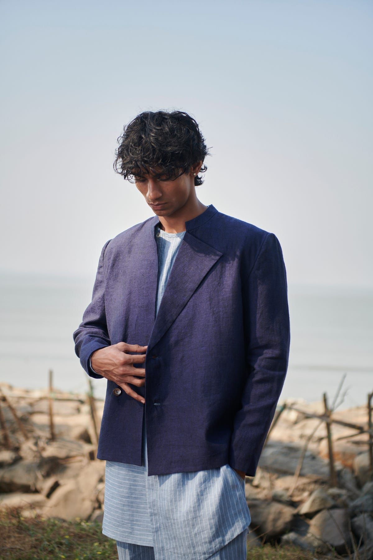 Neel Linen Men’s Bandhgala Jacket - image 7