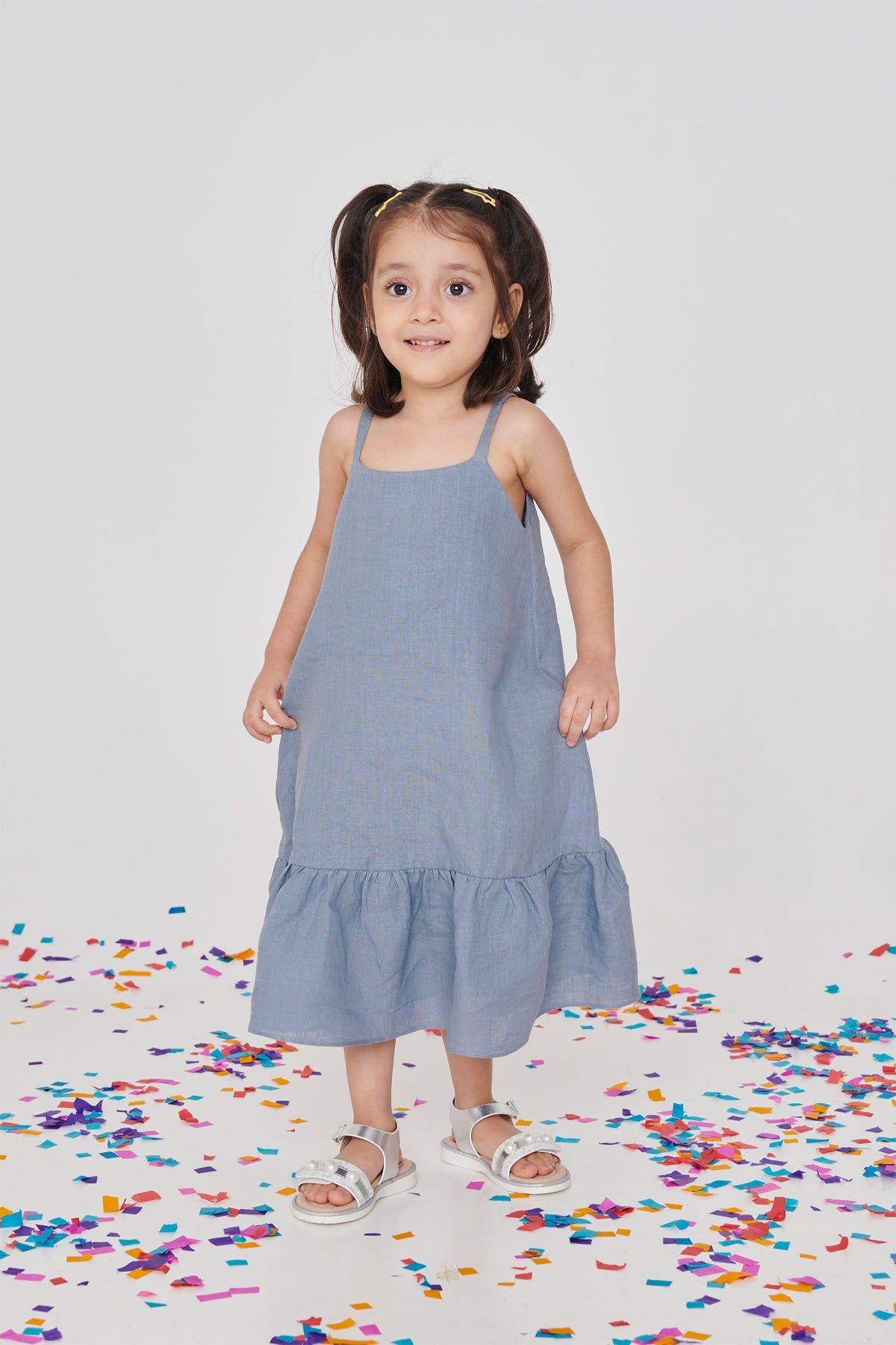 Sky Linen Girls Frill Dress - image 1