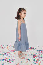 Sky Linen Girls Frill Dress view 2