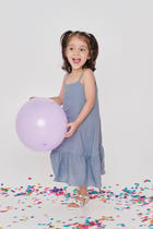Sky Linen Girls Frill Dress view 4