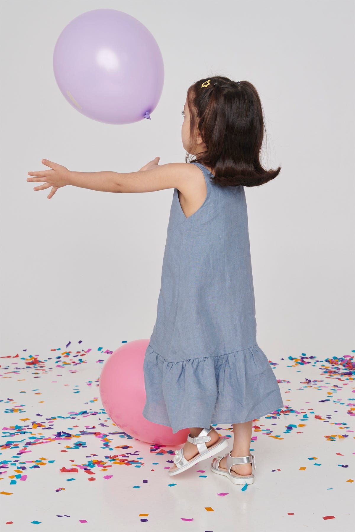 Sky Linen Girls Frill Dress - image 5