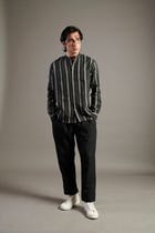 Dhaari Linen Band Collar Shirt - Sale view 2